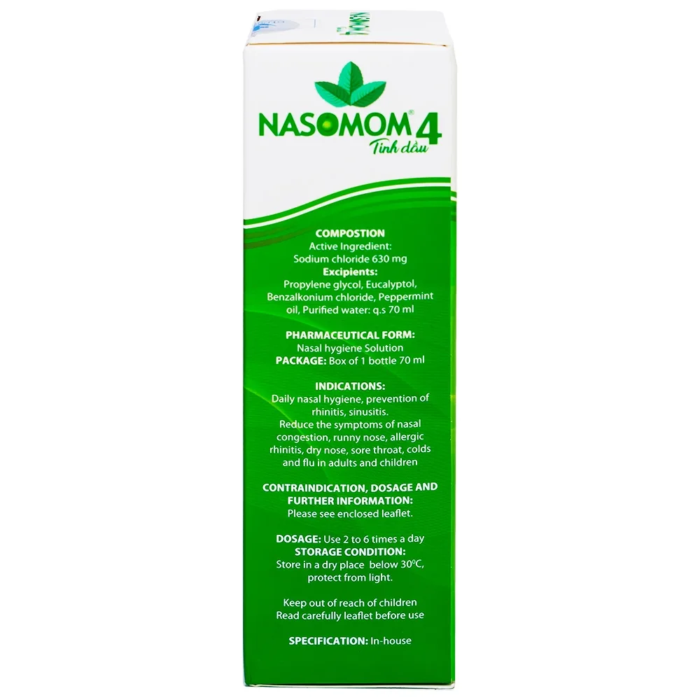 Hình ảnh Tinh dầu Nasomom 4 Reliv hỗ trợ điều trị nghẹt mũi, sổ mũi, khò khè, cảm cúm (70ml)