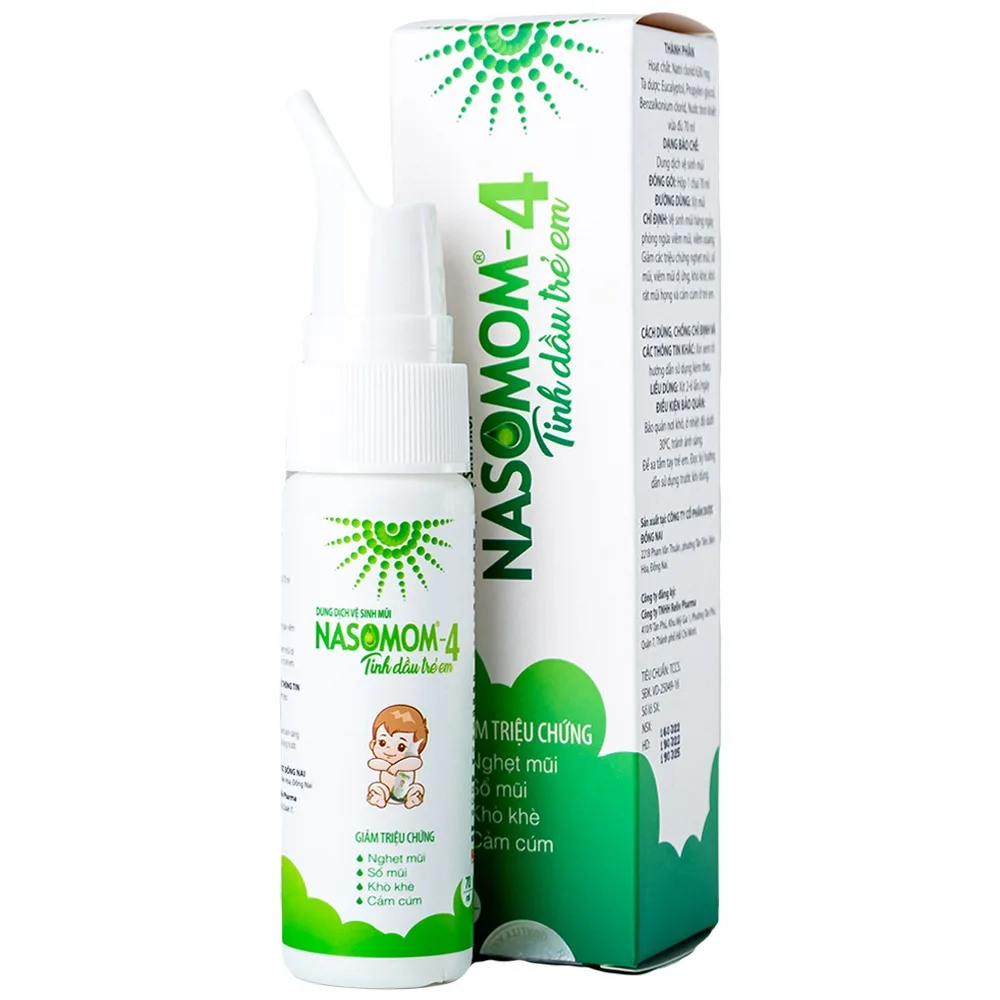 Hình ảnh Tinh dầu trẻ em Nasomom-4 Reliv giảm triệu chứng nghẹt mũi, sổ mũi, khò khè, cảm cúm (70ml)