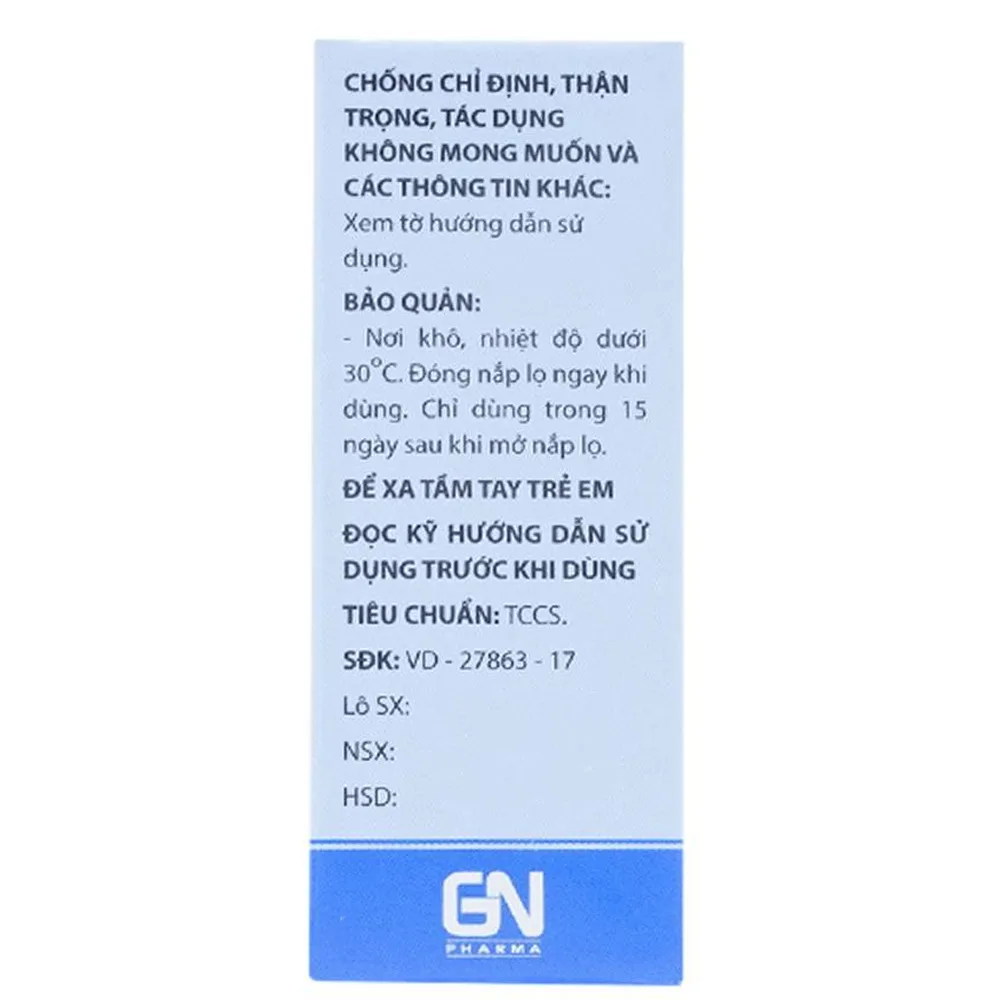 Hình ảnh Thuốc nhỏ mắt, nhỏ mũi Natri Clorid 0.9% Gia Nguyễn dùng để rửa mắt, mũi (10ml)