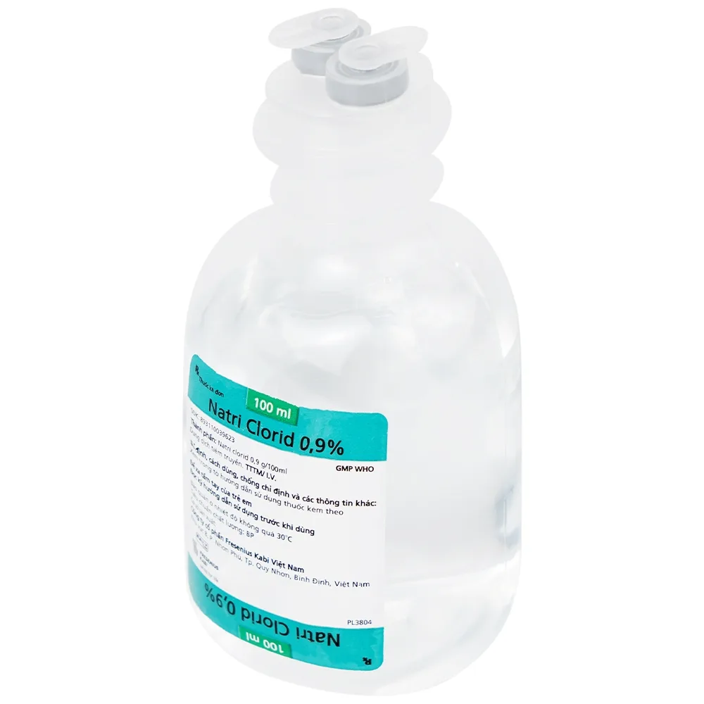 Hình ảnh Dung dịch Natri Clorid 0,9% Kabi bổ sung điện giải và nước, phòng và điều trị thiếu hụt natri (100ml)