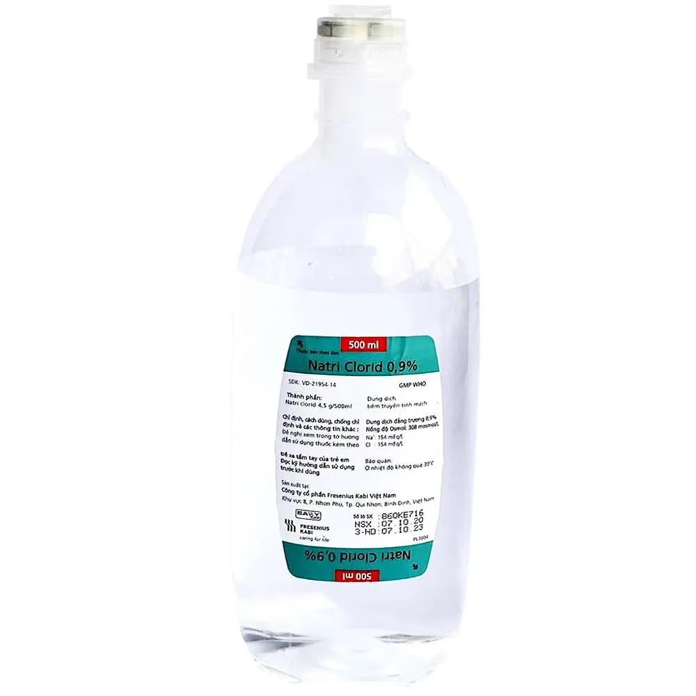 Hình ảnh Dung dịch tiêm truyền Natri Clorid 0.9% Fresenius Kabi bổ sung điện giải và nước trong các trường hợp mất nước (500ml)