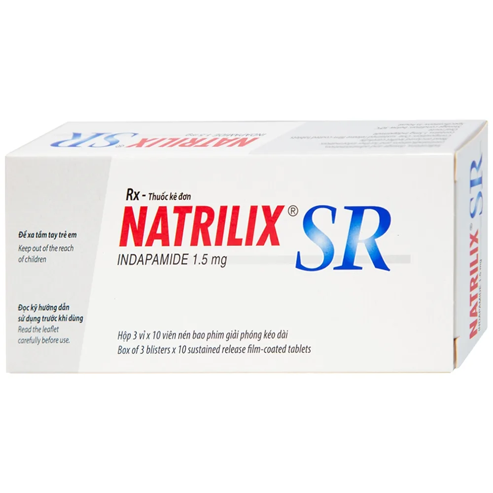 Hình ảnh Viên nén Natrilix SR Servier điều trị tăng huyết áp nguyên phát (3 vỉ x 10 viên)