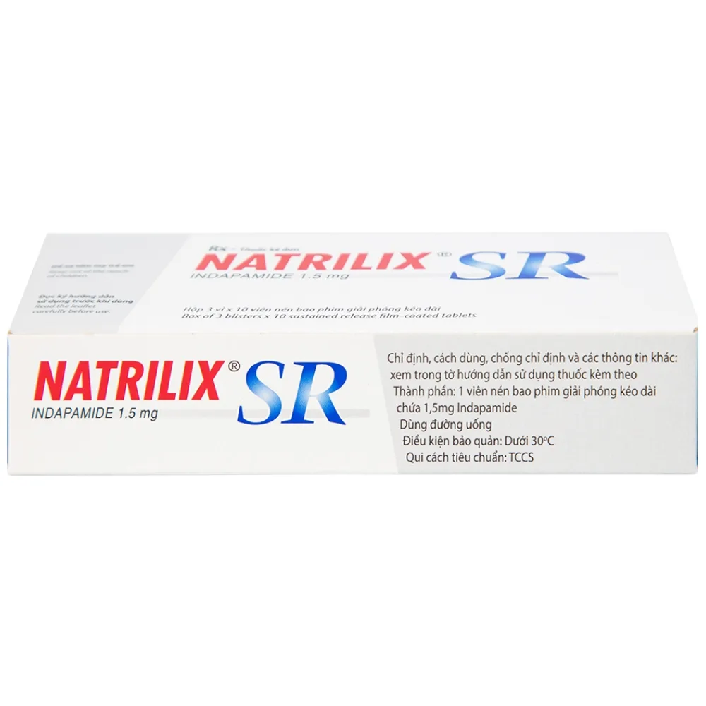 Hình ảnh Viên nén Natrilix SR Servier điều trị tăng huyết áp nguyên phát (3 vỉ x 10 viên)