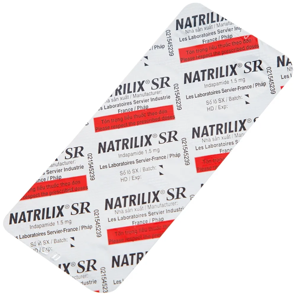Hình ảnh Viên nén Natrilix SR Servier điều trị tăng huyết áp nguyên phát (3 vỉ x 10 viên)