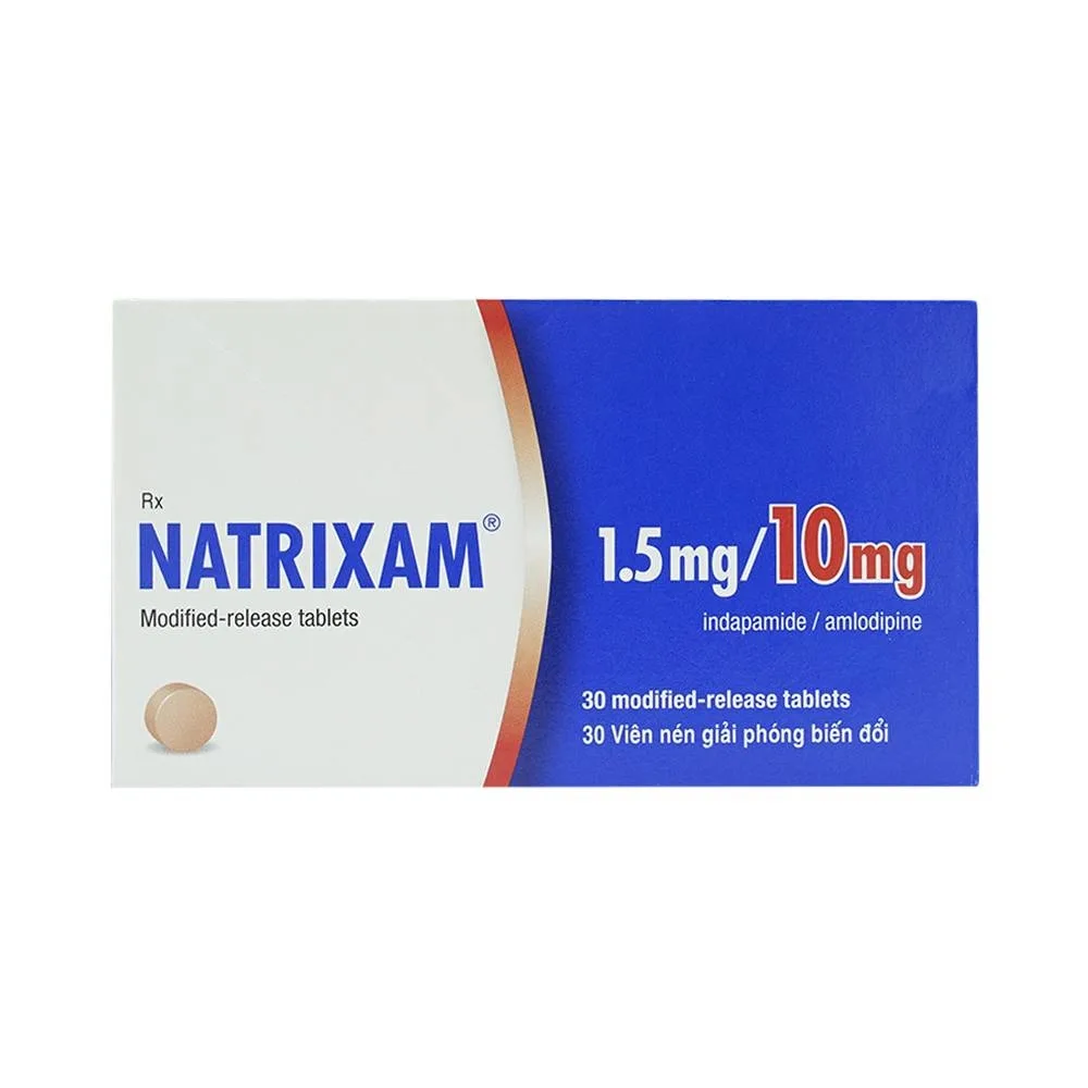Hình ảnh Viên nén Natrixam 1.5mg/10mg Servier điều trị tăng huyết áp (6 vỉ x 5 viên)
