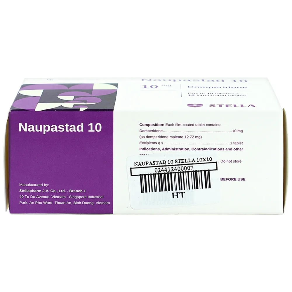 Hình ảnh Viên nén Naupastad 10 Stella điều trị triệu chứng nôn và buồn nôn (10 vỉ x 10 viên)
