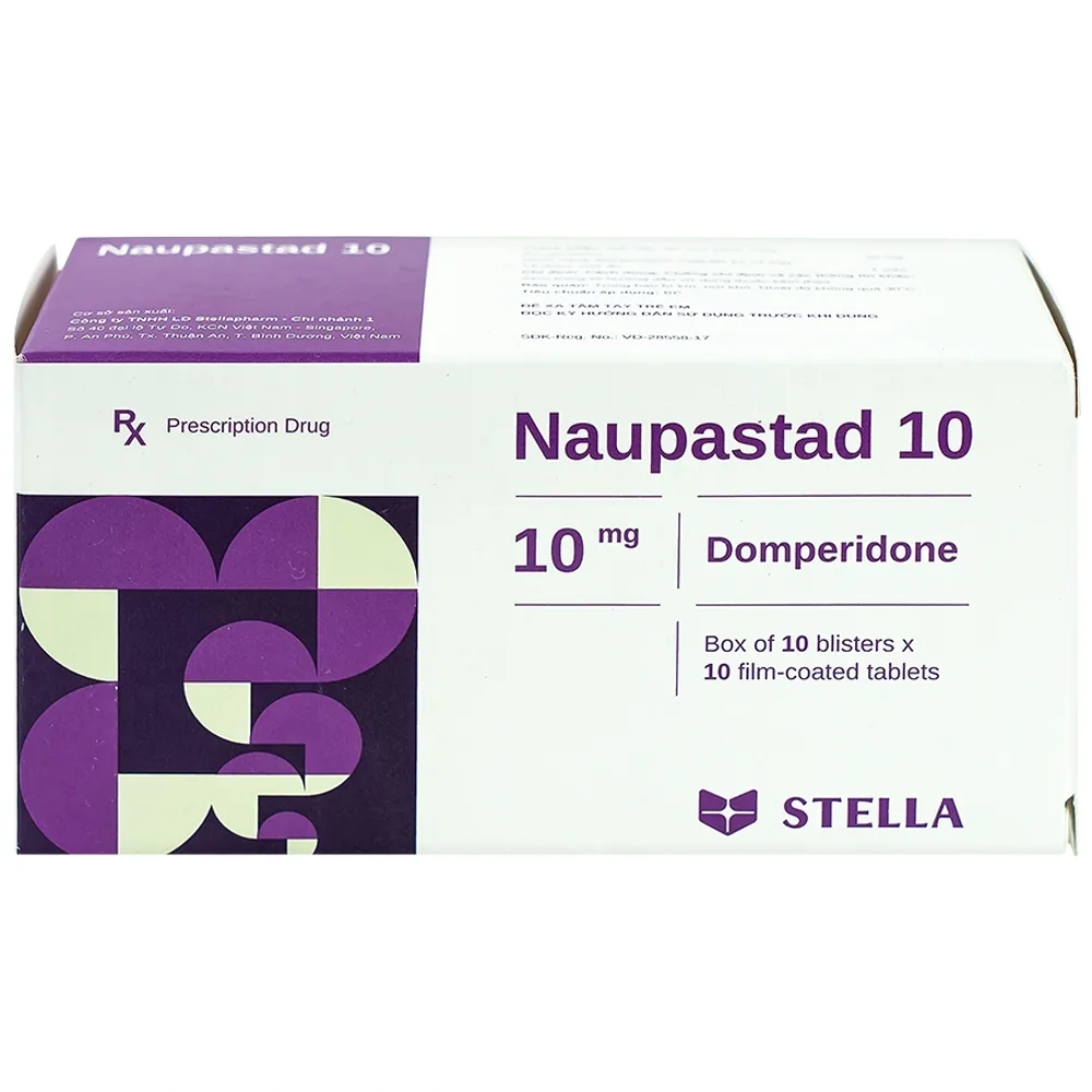 Hình ảnh Viên nén Naupastad 10 Stella điều trị triệu chứng nôn và buồn nôn (10 vỉ x 10 viên)