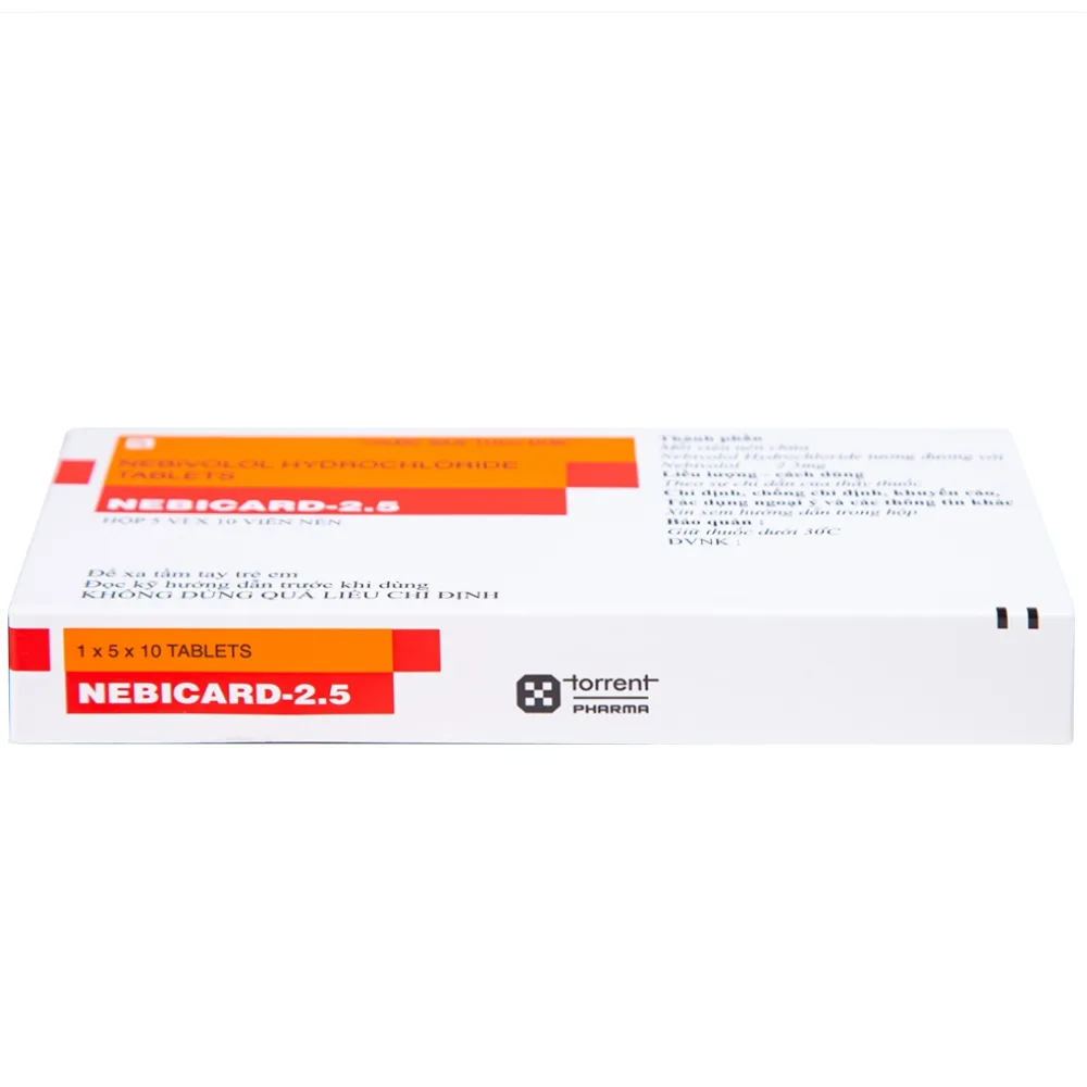 Hình ảnh Viên nén Nebicard 2.5 Torrent điều trị tăng huyết áp (5 vỉ x 10 viên)