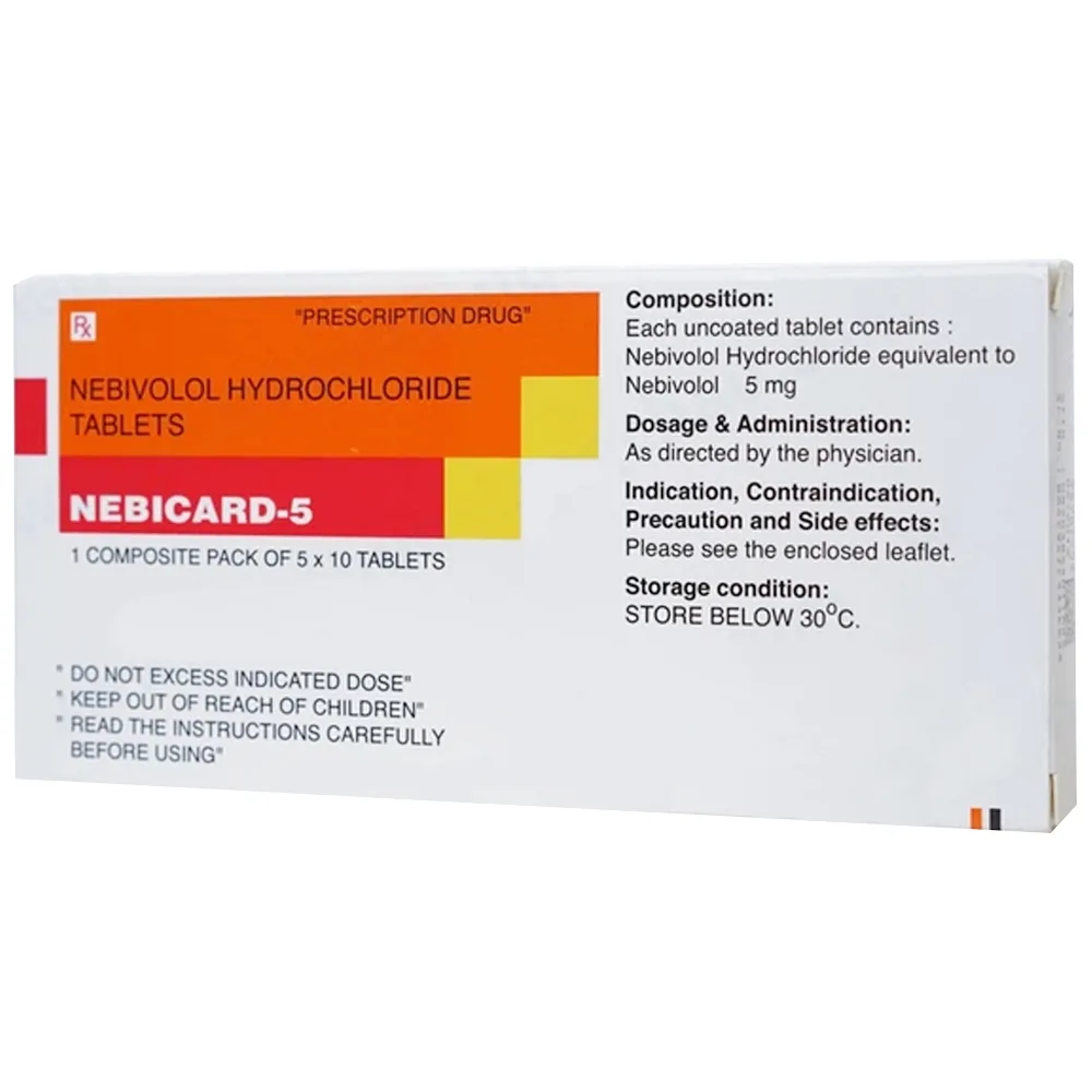 Hình ảnh Viên nén Nebicard-5 Torrent điều trị tăng huyết áp (5 vỉ x 10 viên)