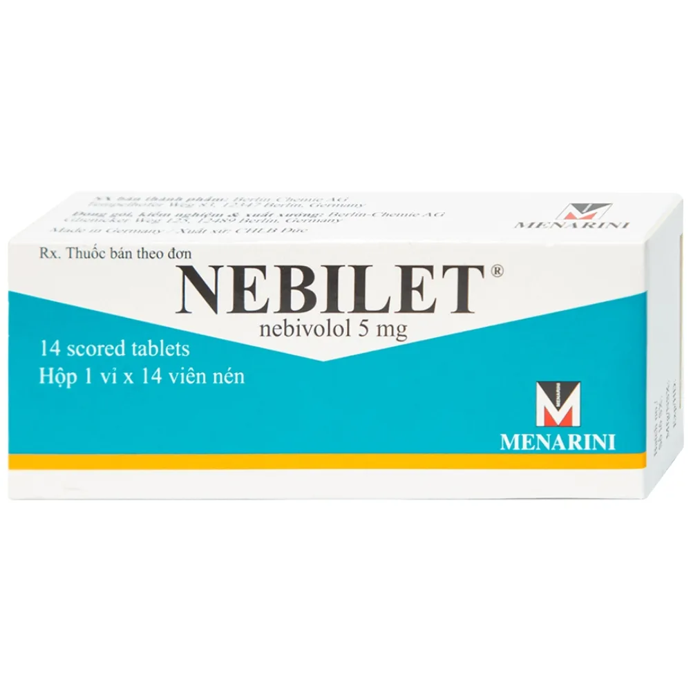 Hình ảnh Viên nén Nebilet 5mg Menarini điều trị tăng huyết áp và suy tim mạn tính (1 vỉ x 14 viên)