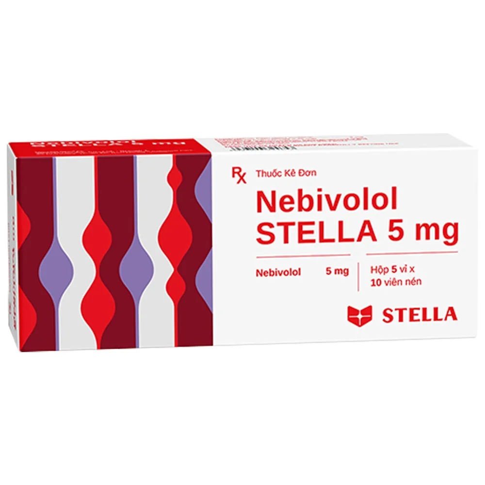 Hình ảnh Thuốc Nebivolol 5mg Stella Pharm điều trị tăng huyết áp (5 vỉ x 10 viên)