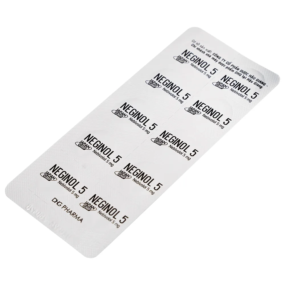 Hình ảnh Thuốc Neginol 5 DHG điều trị tăng huyết áp vô căn (3 vỉ x 10 viên)