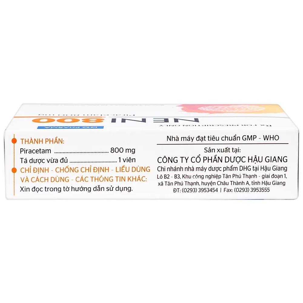 Hình ảnh Viên nén Neni 800 DHG điều trị triệu chứng chóng mặt, nhức đầu, mê sảng nặng (3 vỉ x 10 viên)