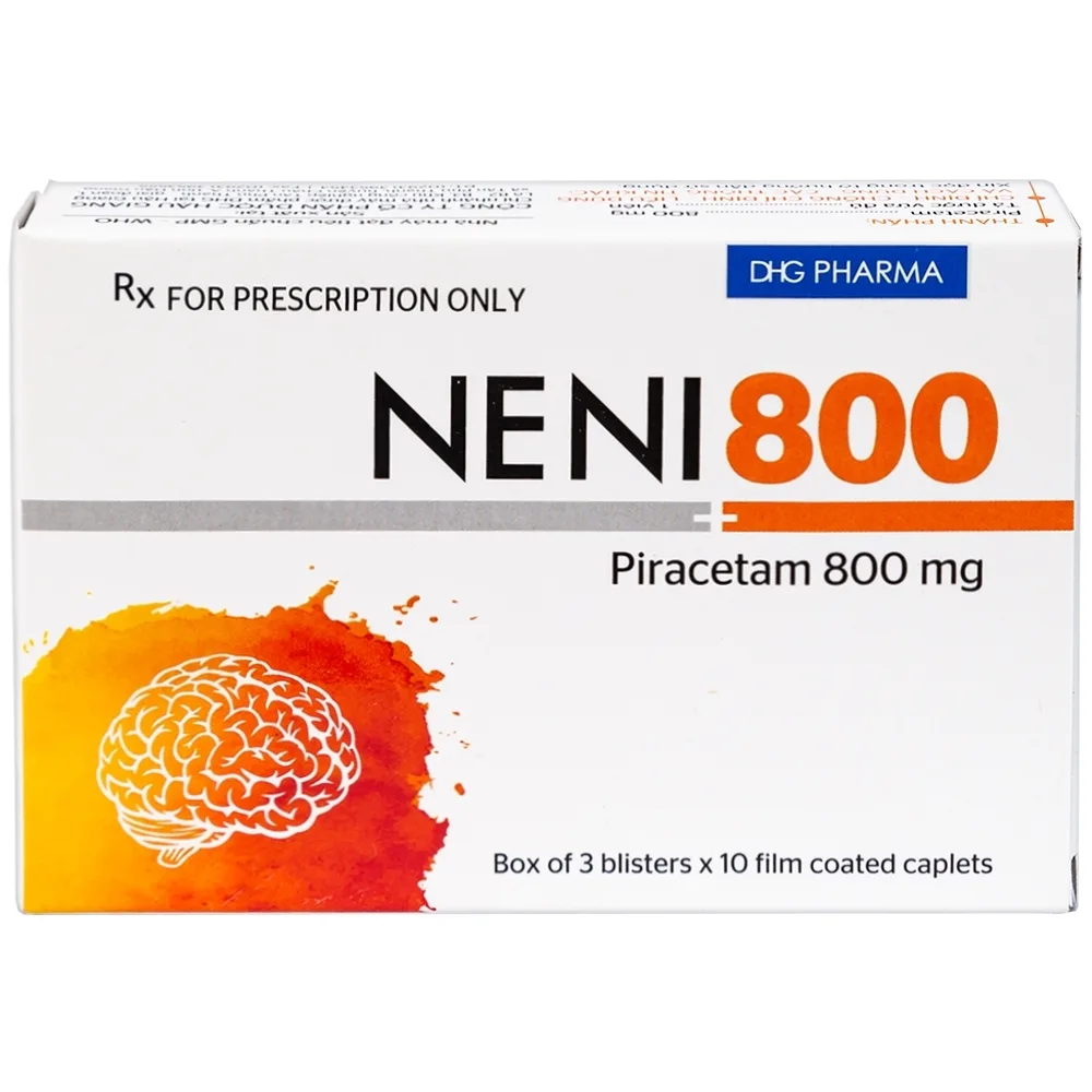 Hình ảnh Viên nén Neni 800 DHG điều trị triệu chứng chóng mặt, nhức đầu, mê sảng nặng (3 vỉ x 10 viên)