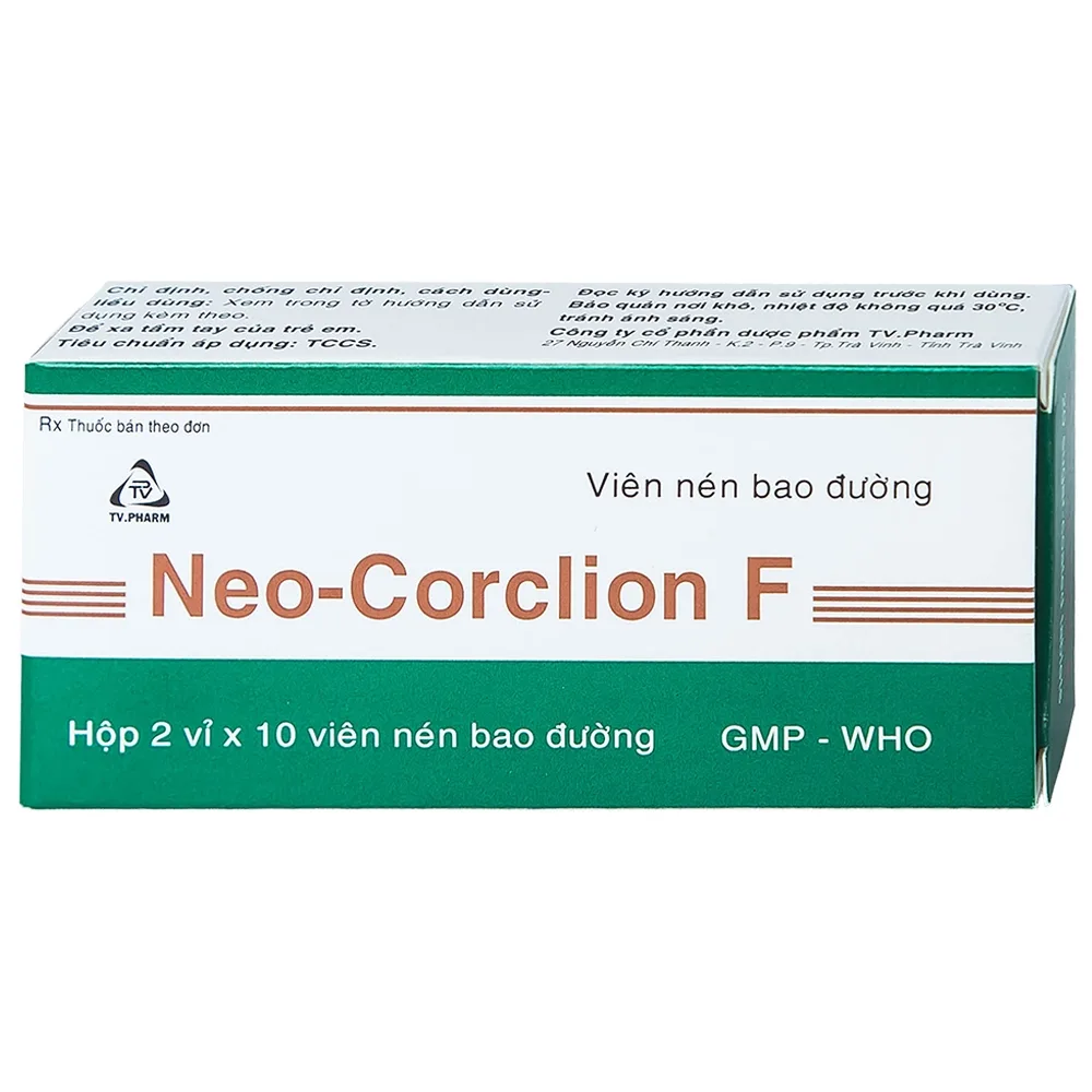 Hình ảnh Viên nén Neo-Corclion F TV.Pharm giảm ho gió, ho khan (2 vỉ x 10 viên)