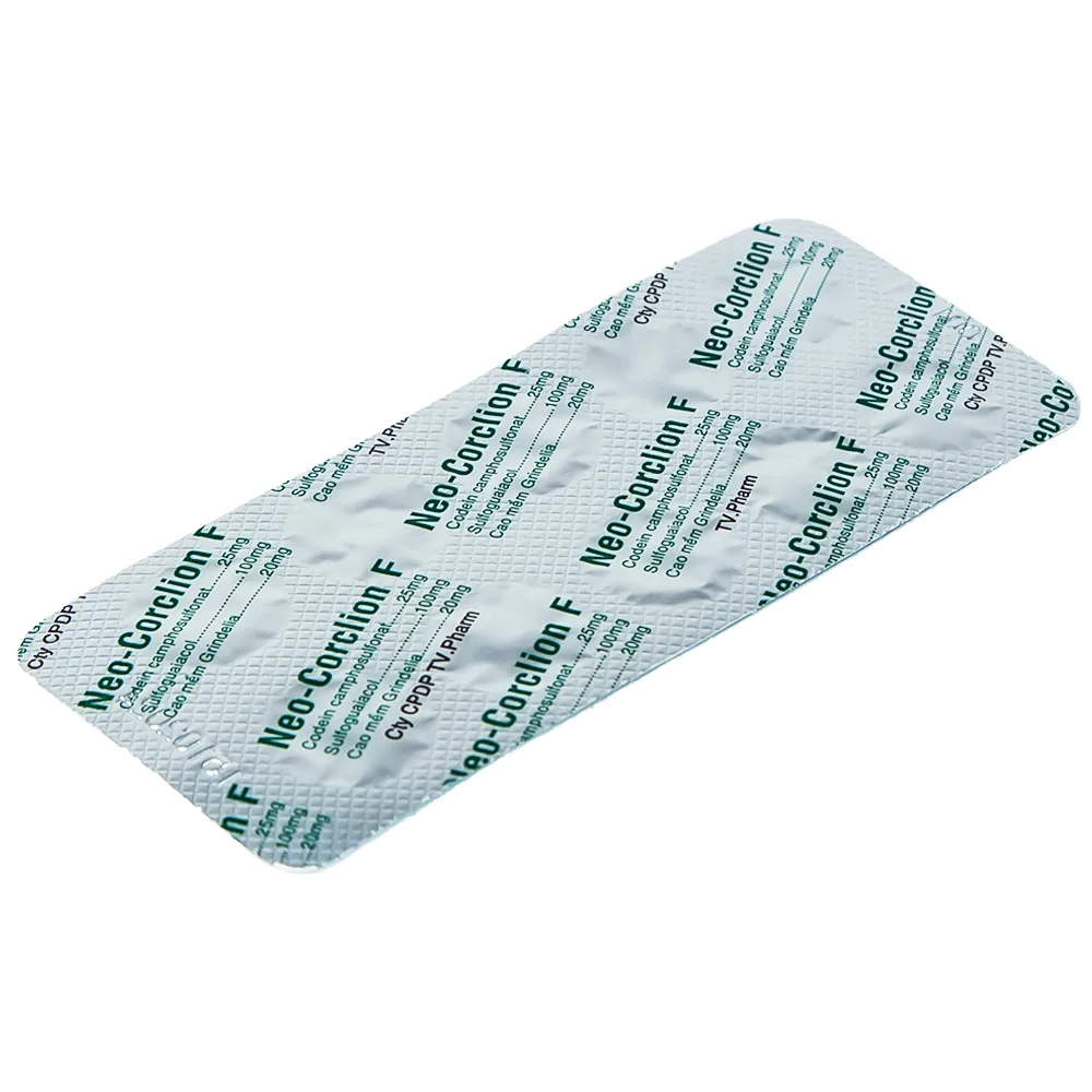 Hình ảnh Viên nén Neo-Corclion F TV.Pharm giảm ho gió, ho khan (2 vỉ x 10 viên)
