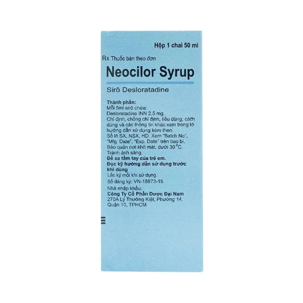 Hình ảnh Siro Neocilor Incepta điều trị viêm mũi dị ứng, mày đay (50ml) 