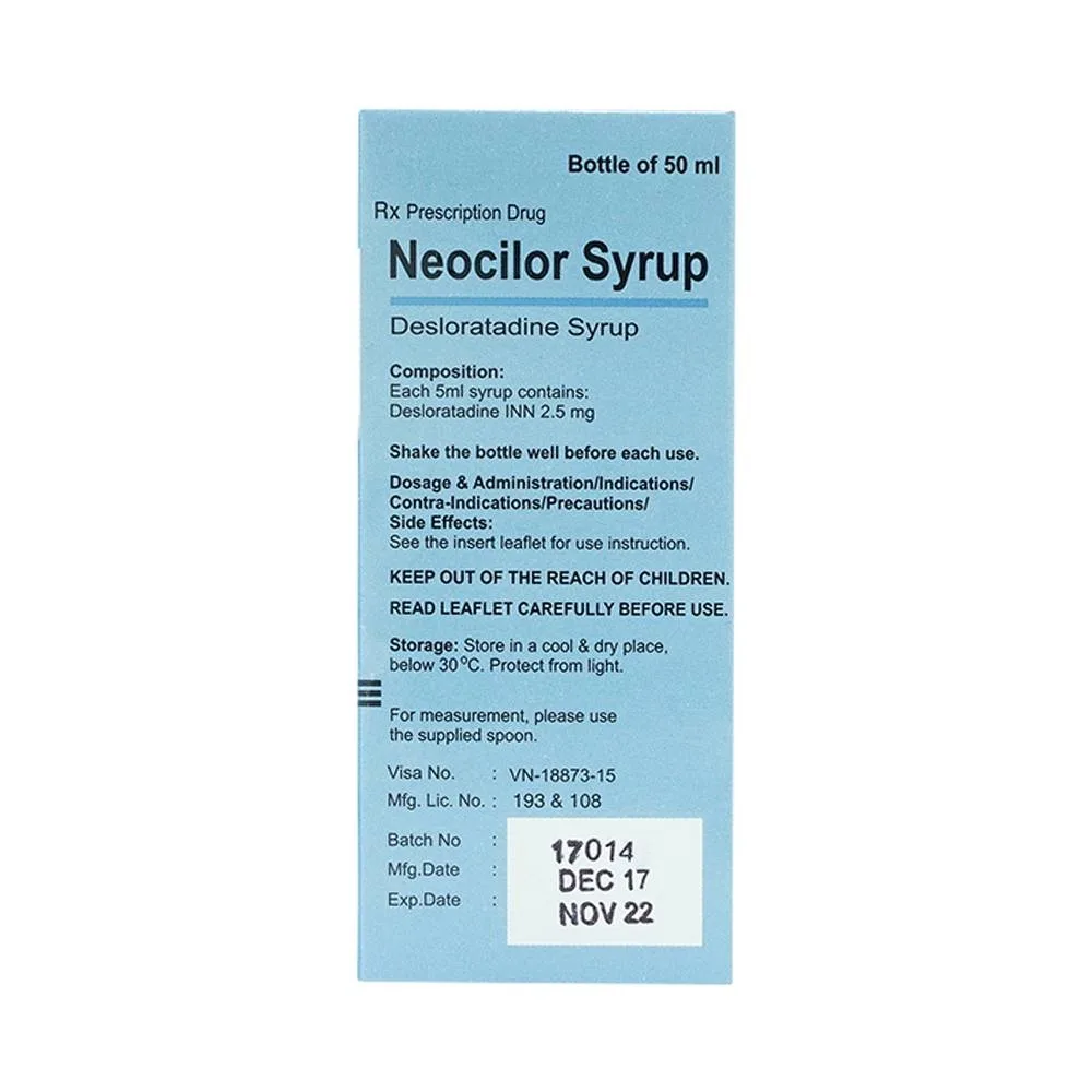 Hình ảnh Siro Neocilor Incepta điều trị viêm mũi dị ứng, mày đay (50ml) 