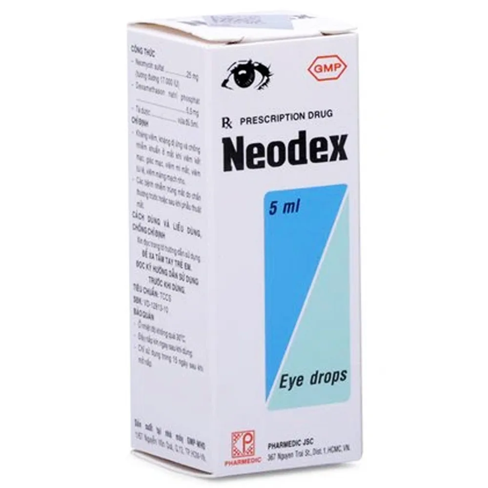 Hình ảnh Thuốc nhỏ mắt Neodex Pharmedic hỗ trợ điều trị viêm kết mạc, giác mạc, viêm mí mắt (5ml)