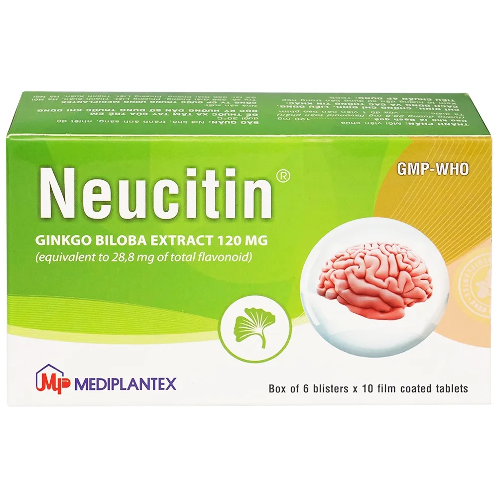 Hình ảnh Thuốc Neucitin 120mg Mediplantex điều trị mất trí nhớ ngắn hạn (6 vỉ x 10 viên)