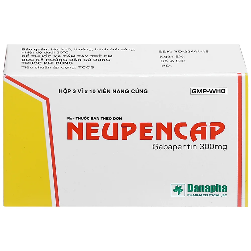 Hình ảnh Thuốc Neupencap 300mg Danapha điều trị đau do viêm dây thần kinh ngoại biên (3 vỉ x 10 viên)