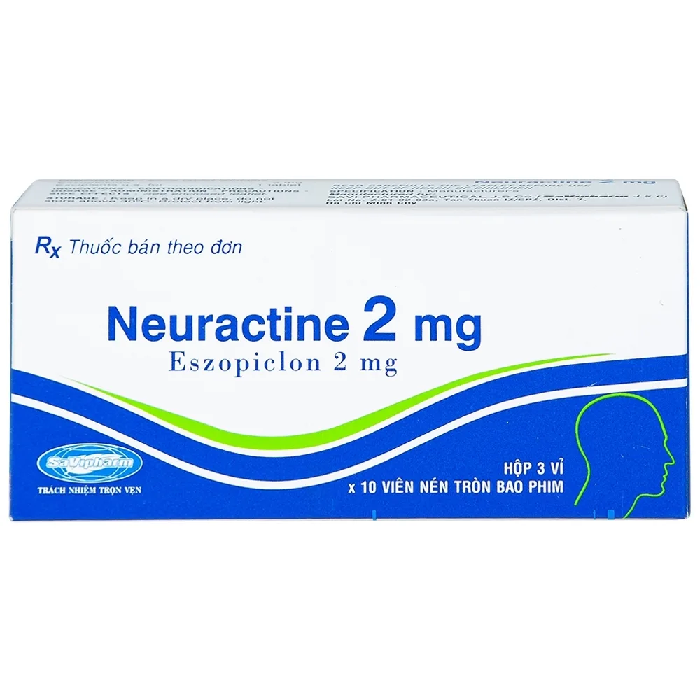 Hình ảnh Thuốc Neuractine 2mg SaVi điều trị chứng mất ngủ (3 vỉ x 10 viên)