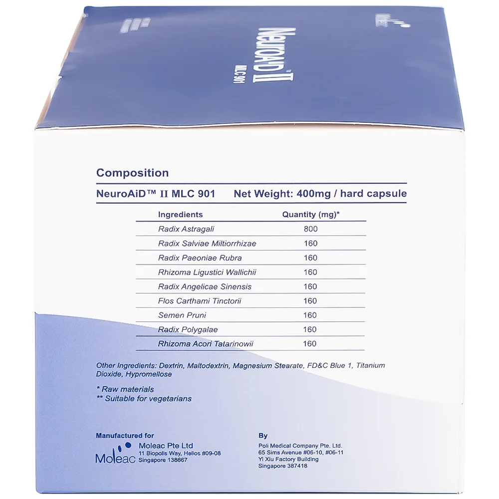Hình ảnh Thuốc NeuroAID II MLC 901 Moleac điều trị phục hồi chức năng cho bệnh nhân đột quỵ (3 hộp x 60 viên)