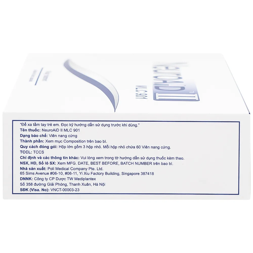 Hình ảnh Thuốc NeuroAID II MLC 901 Moleac điều trị phục hồi chức năng cho bệnh nhân đột quỵ (3 hộp x 60 viên)