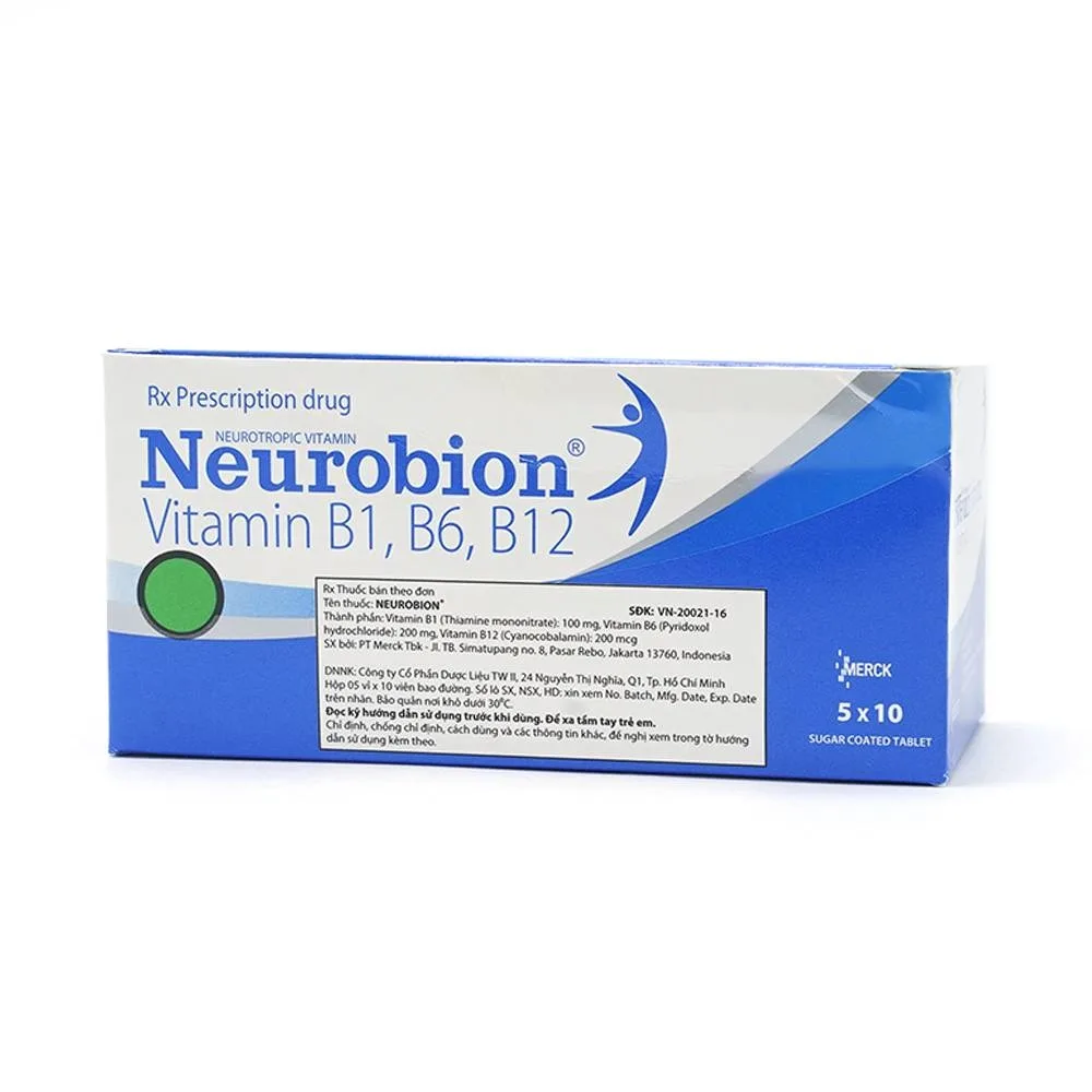 Hình ảnh Viên nén Neurobion Merck màu xanh- điều trị rối loạn thần kinh ngoại vi (5 vỉ x 10 viên)
