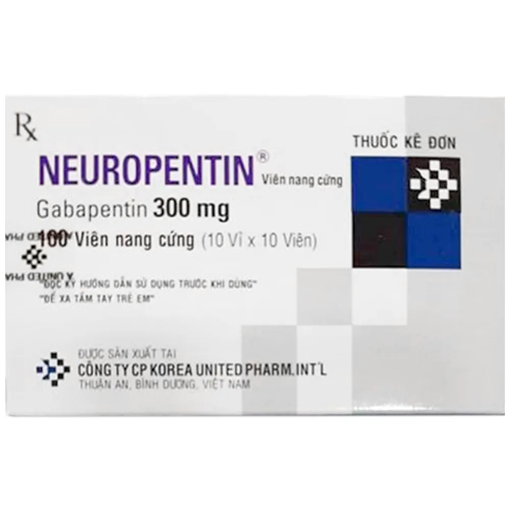 Hình ảnh Thuốc Neuropentin 300mg Korea United điều trị bệnh động kinh cục bộ (10 vỉ x 10 viên)
