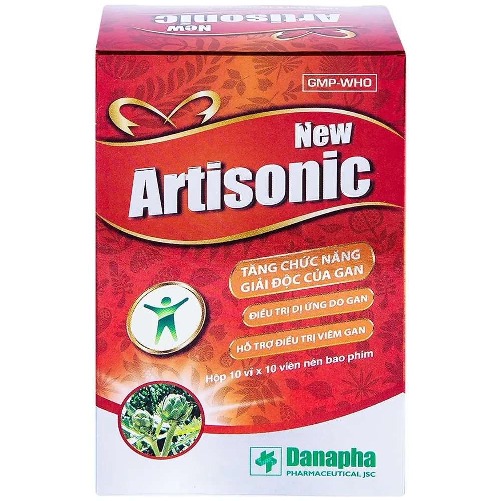 Hình ảnh Viên nén New Artisonic Danapha tăng chức năng giải độc gan, điều trị dị ứng, viêm gan (10 vỉ x 10 viên)