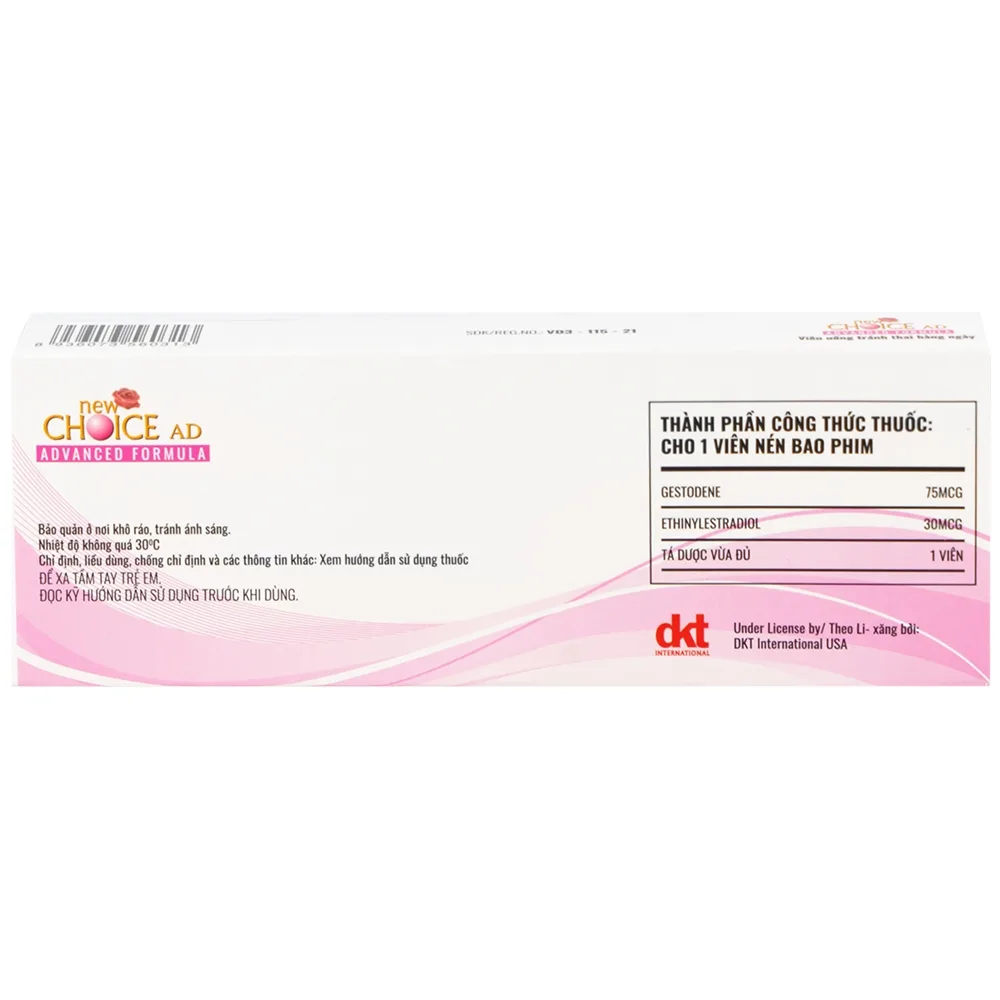 Hình ảnh Thuốc tránh thai hàng ngày New Choice AD Advanced Formula Nam Hà (1 vỉ x 21 viên)