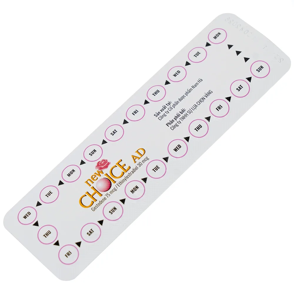 Hình ảnh Thuốc tránh thai hàng ngày New Choice AD Advanced Formula Nam Hà (1 vỉ x 21 viên)