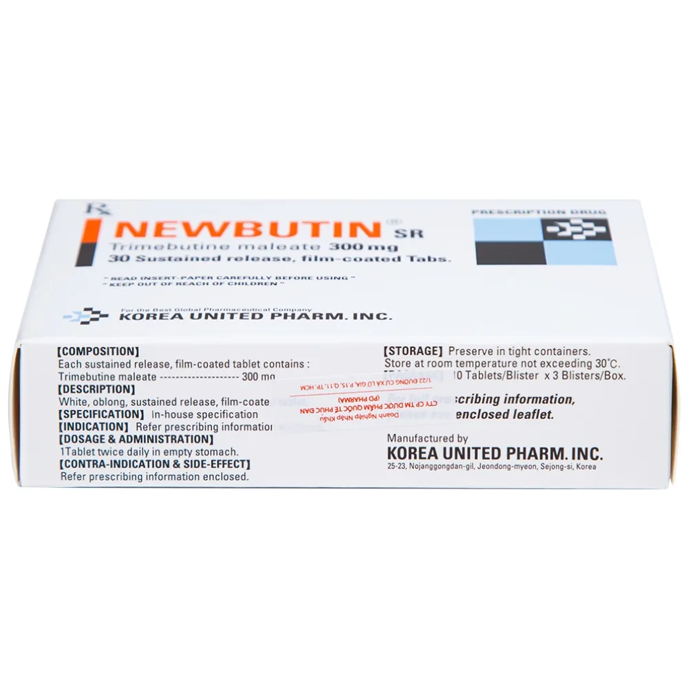 Hình ảnh Viên nén Newbutin SR 300mg Korea United điều trị trào ngược dạ dày - thực quản (3 vỉ x 10 viên)