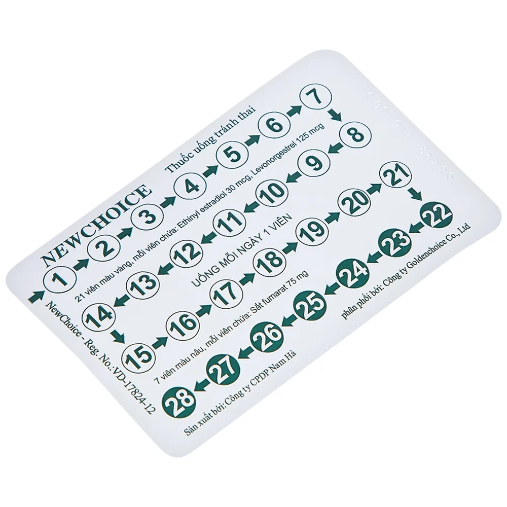 Hình ảnh Thuốc Newchoice Nam Hà dùng để tránh thai (25 vỉ x 28 viên)
