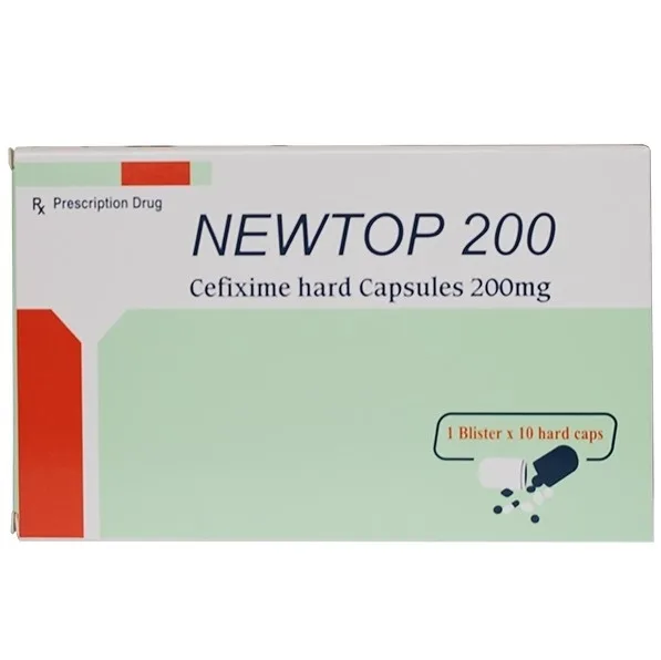 Hình ảnh Viên nang cứng Newtop 200 Maxim điều trị nhiễm khuẩn đường hô hấp, tiết niệu (1 vỉ x 10 viên)