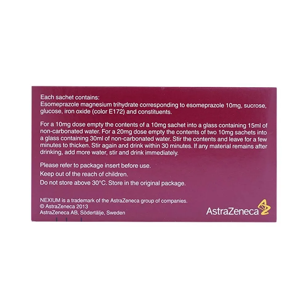 Hình ảnh Cốm Nexium 10mg AstraZeneca điều trị trào ngược dạ dày - thực quản (28 gói)