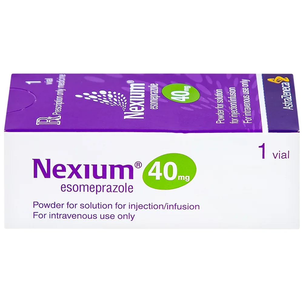 Hình ảnh Bột pha tiêm Nexium 40mg AstraZeneca điều trị kháng tiết dịch vị, trào ngược dạ dày - thực quản (1 lọ)