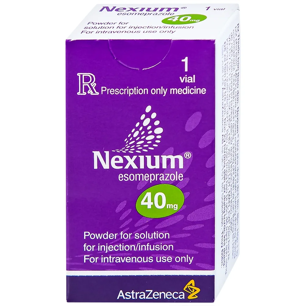 Hình ảnh Bột pha tiêm Nexium 40mg AstraZeneca điều trị kháng tiết dịch vị, trào ngược dạ dày - thực quản (1 lọ)