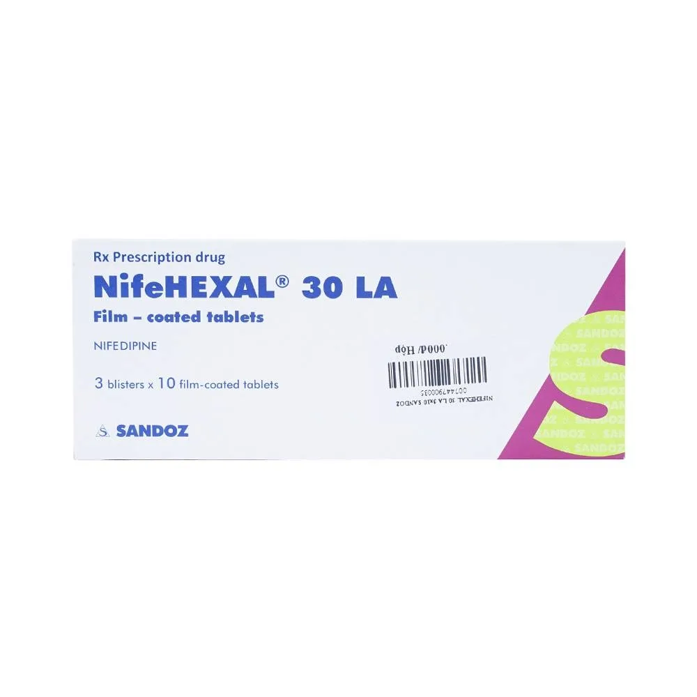 Hình ảnh Viên nén NifeHexal 30 LA Sandoz điều trị tăng huyết áp (3 vỉ x 10 viên)