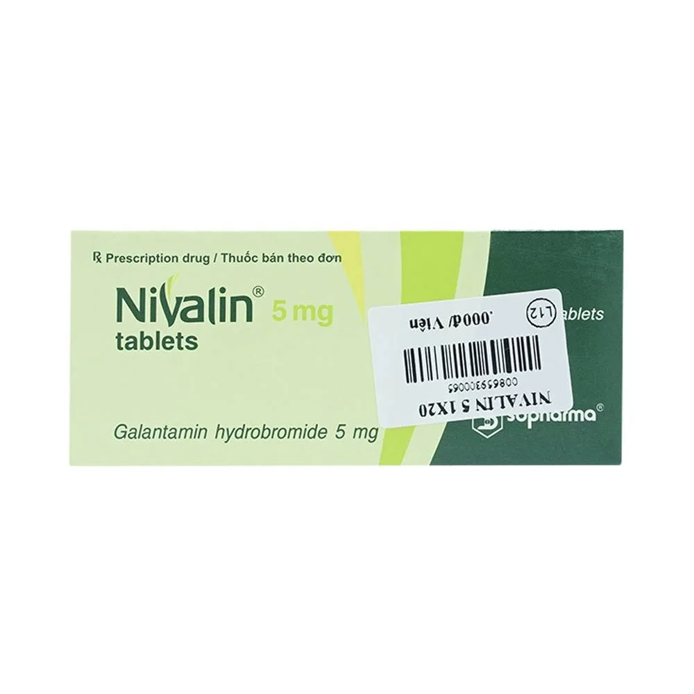 Hình ảnh Viên nén Nivalin 5mg Sopharma điều trị sa sút trí tuệ, Alzheimer (1 vỉ x 20 viên)
