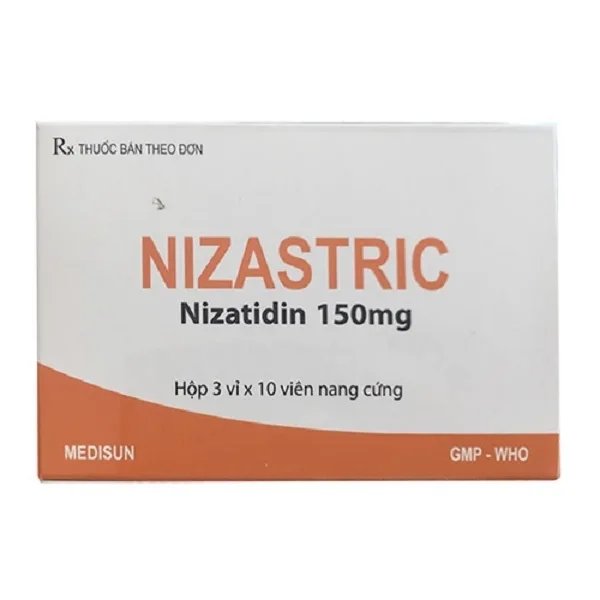 Hình ảnh Viên nang cứng Nizastric 150mg Medisun điều trị loét dạ dày – tá tràng (3 vỉ x 10 viên)