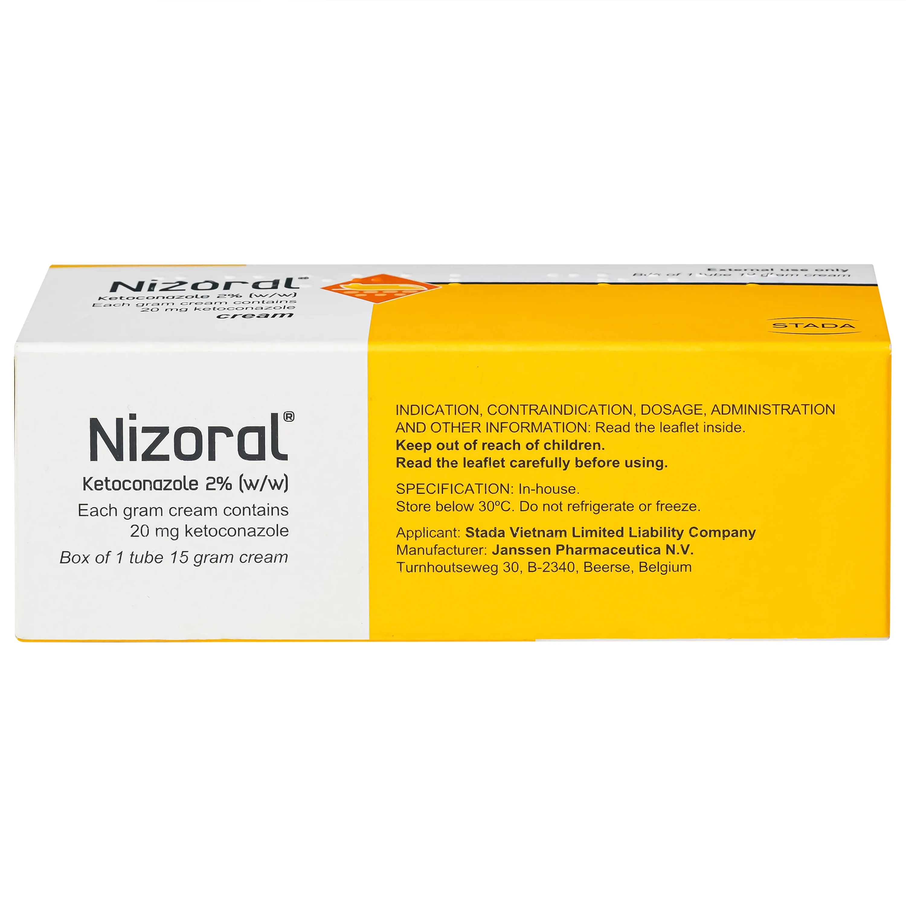 Hình ảnh Kem Nizoral Stada 20mg/g điều trị nhiễm nấm ngoài da (15g)