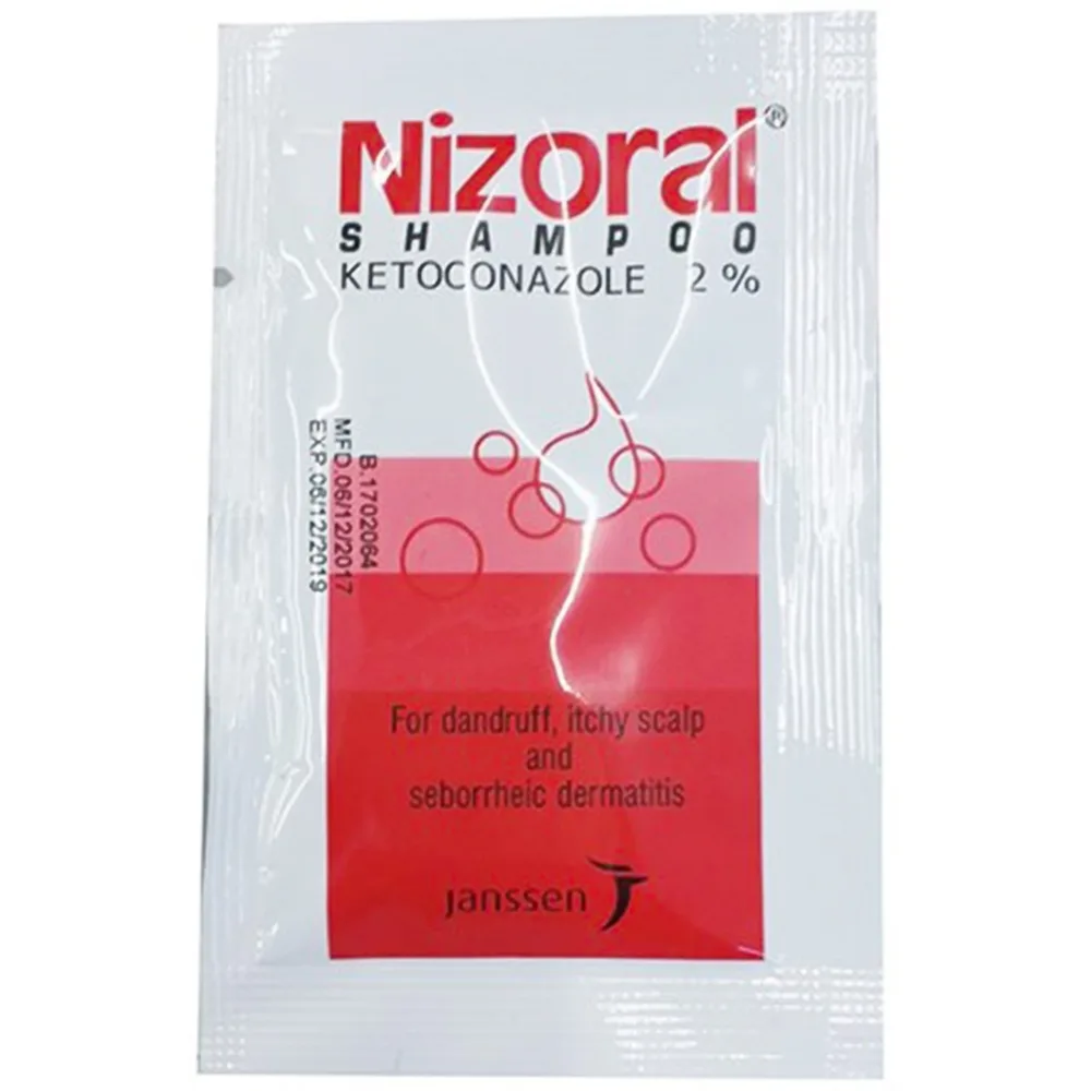 Hình ảnh Dầu gội đầu Nizoral Shampoo Janssen điều trị và dự phòng gàu, lang ben và viêm da tiết bã (50 gói x 6ml)