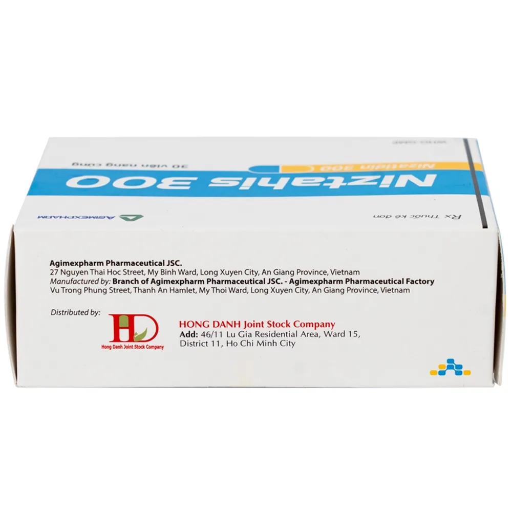 Hình ảnh Thuốc Niztahis 300 Agimexpharm điều trị loét tá tràng, loét dạ dày lành tính, bệnh trào ngược dạ dày, thực quản (3 vỉ x 10 viên)
