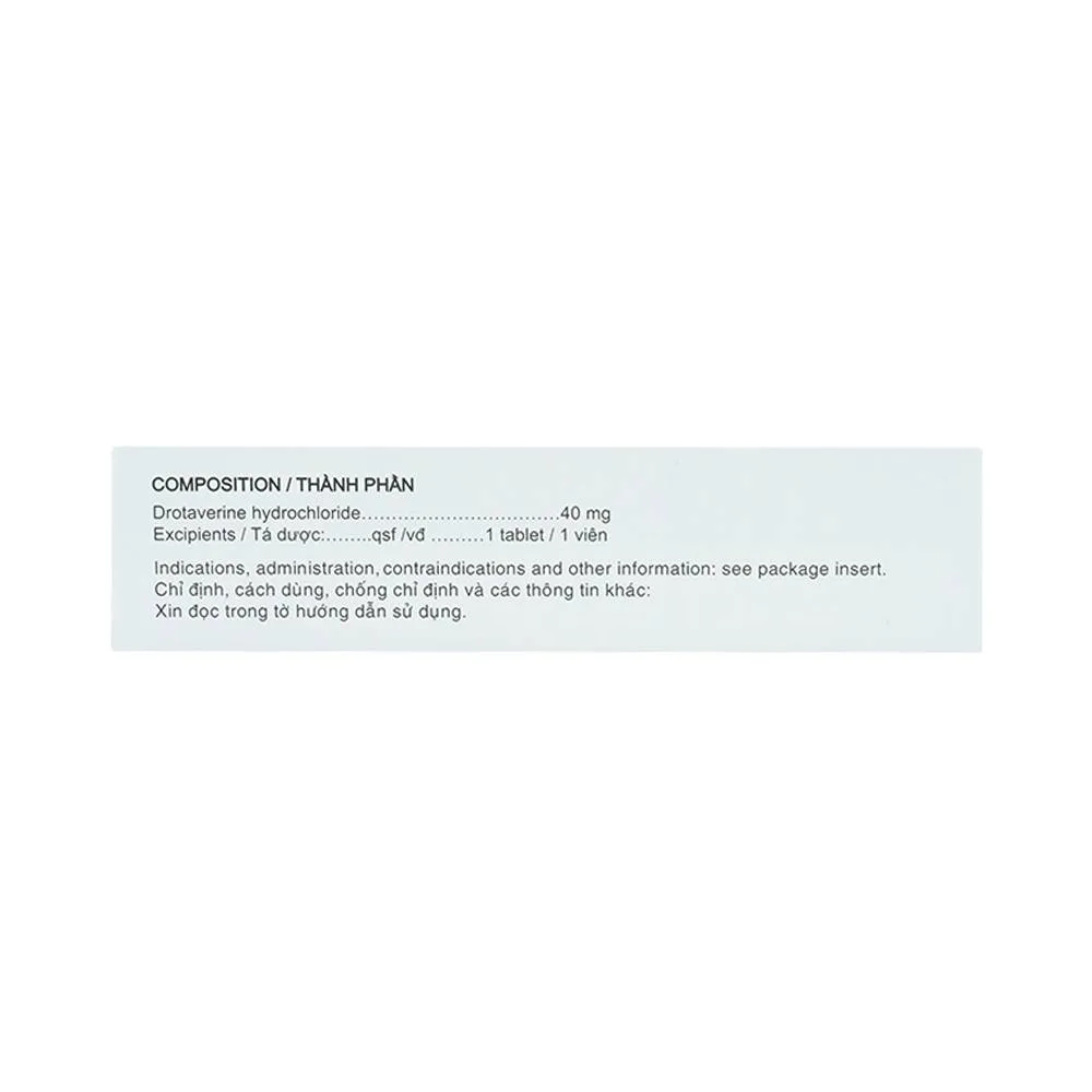 Hình ảnh Thuốc No-spa 40mg Sanofi điều trị co thắt cơ trơn, sỏi túi mật, sỏi ống mật (5 vỉ x 10 viên)
