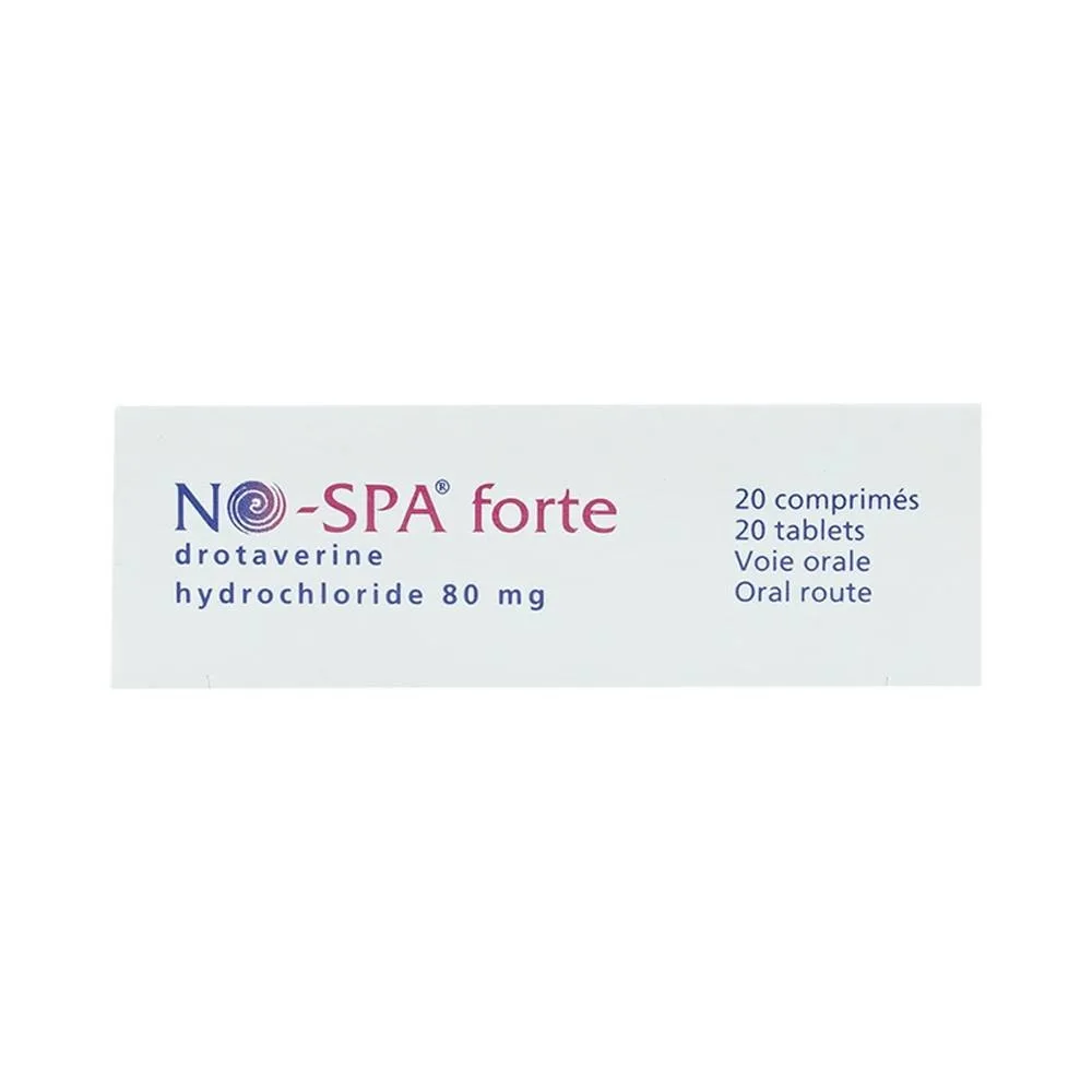 Hình ảnh Thuốc No-Spa Forte 80mg Sanofi điều trị co thắt cơ trơn, sỏi túi mật, sỏi ống mật (2 vỉ x 10 viên)
