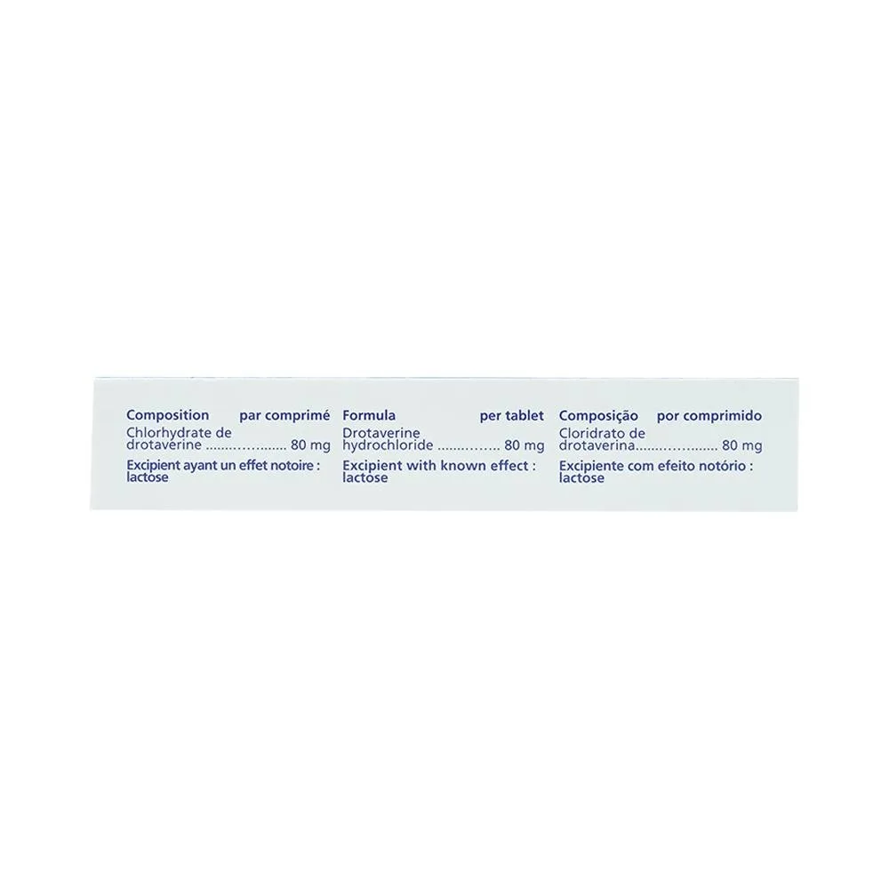 Hình ảnh Thuốc No-Spa Forte 80mg Sanofi điều trị co thắt cơ trơn, sỏi túi mật, sỏi ống mật (2 vỉ x 10 viên)