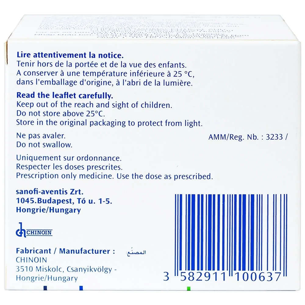 Hình ảnh Dung dịch tiêm No-Spa 40mg/2ml Sanofi chống co thắt cơ, điều trị sỏi túi mật, sỏi ống mật (5 vỉ x 5 ống x 2ml)