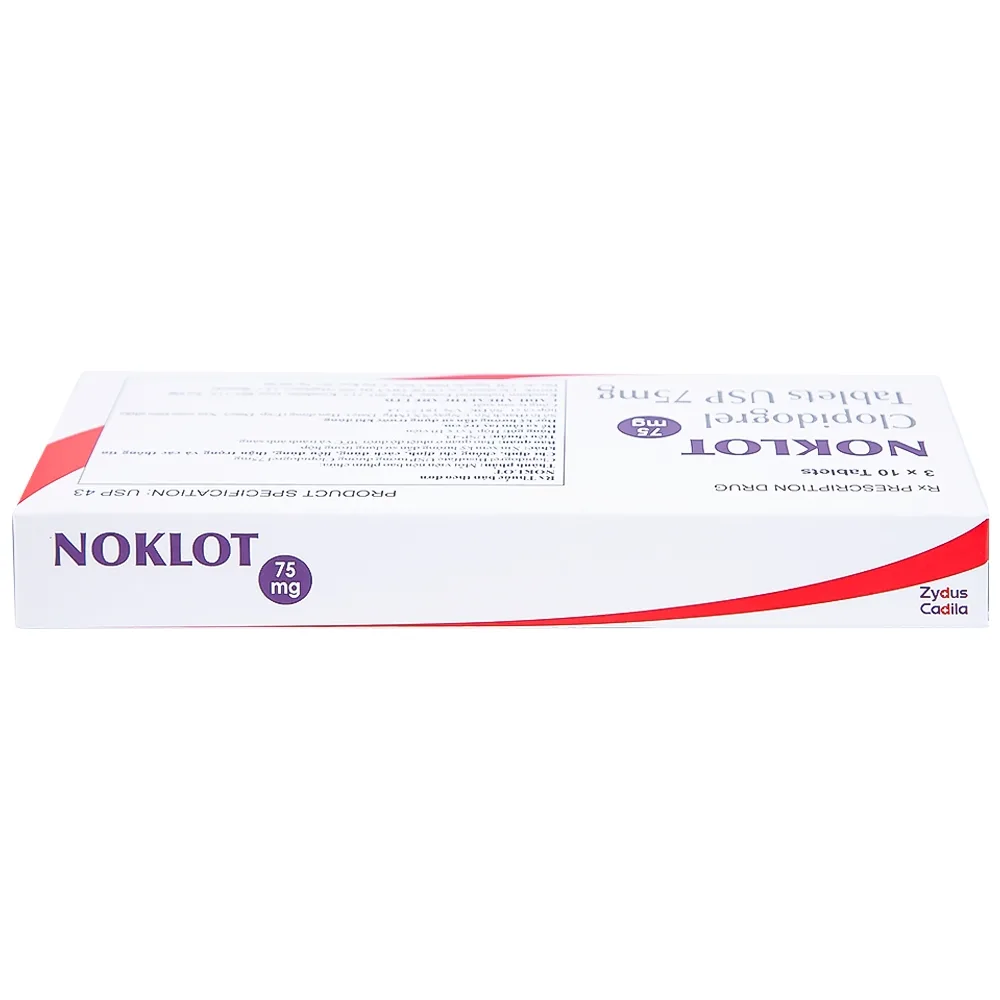 Hình ảnh Viên nén Noklot 75mg Cadila phòng ngừa tai biến xơ vữa động mạch (3 vỉ x 10 viên)